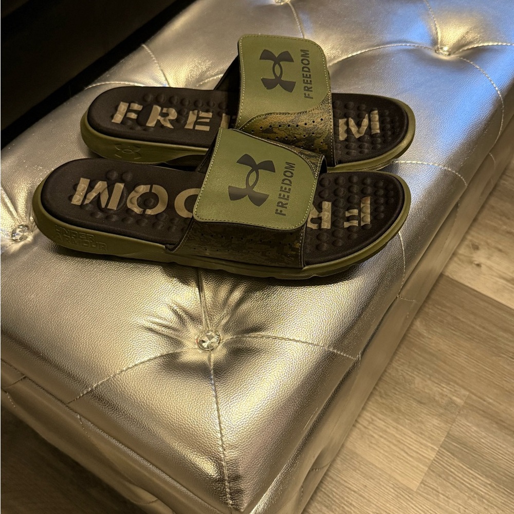 Under Armour Olive Freedom Slide Sandals
